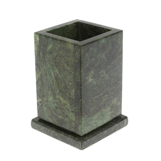 Карандашница из шабровского змеевика 8х8х11,5 см