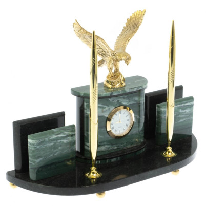 Письменный прибор &quot;Орел&quot; из офиокальцита