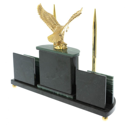 Письменный прибор &quot;Орел&quot; из офиокальцита