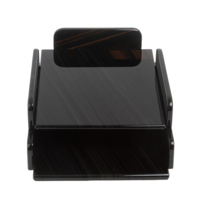 Лоток для бумаг А4 двухъярусный черный обсидиан