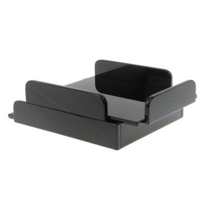 Лоток для бумаг А4 двухъярусный черный обсидиан