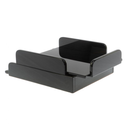 Лоток для бумаг А4 двухъярусный черный обсидиан