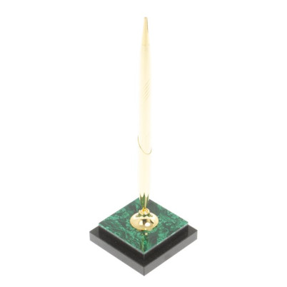 Подставка под ручку из малахита 6х6х22 см