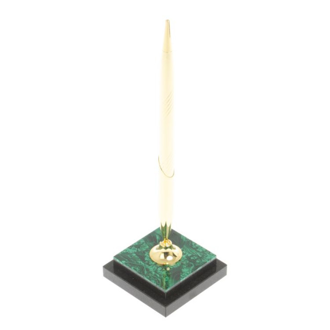 Подставка под ручку из малахита 6х6х22 см