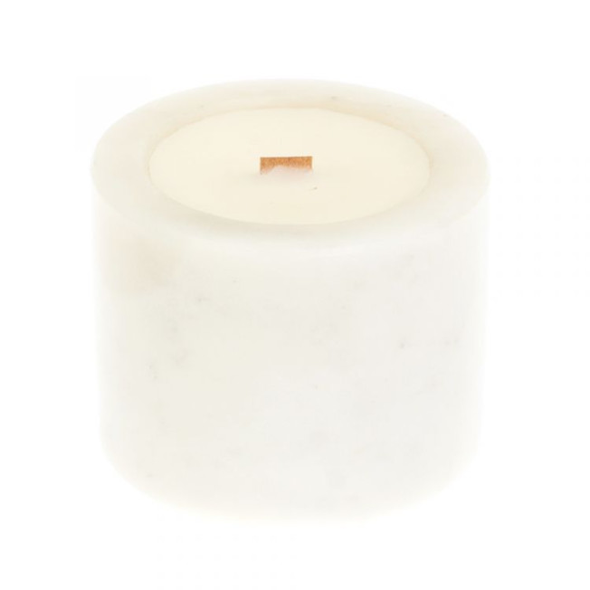 Свеча ароматическая из белого мрамора &quot;Тыквенно-карамельный хруст&quot;