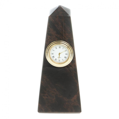 Часы настольные &quot;Башня&quot; камень обсидиан