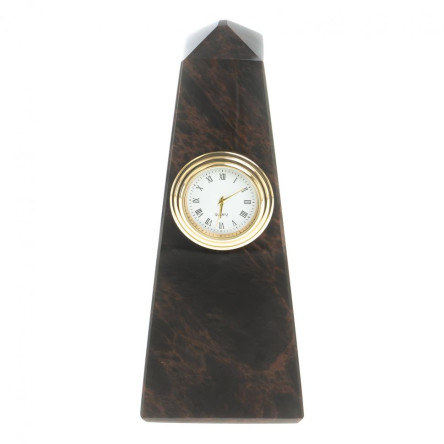 Часы настольные "Башня" камень обсидиан