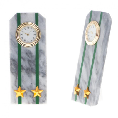 Часы "Погон подполковник ПС ФСБ" из мрамора