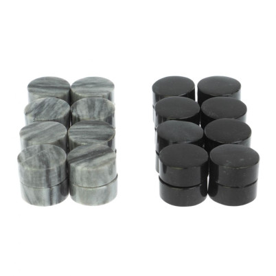 Фишки для игры в нарды 25 мм серый мрамор и змеевик