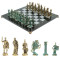 Шахматы "Римские войны" фигуры бронза / патина 44х44 см серый мрамор