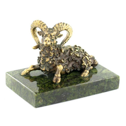 Сувенир статуэтка знак зодиака "Овен" бронза камень