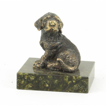 Статуэтка &quot;Собачка средняя №1&quot; из бронзы и змеевика