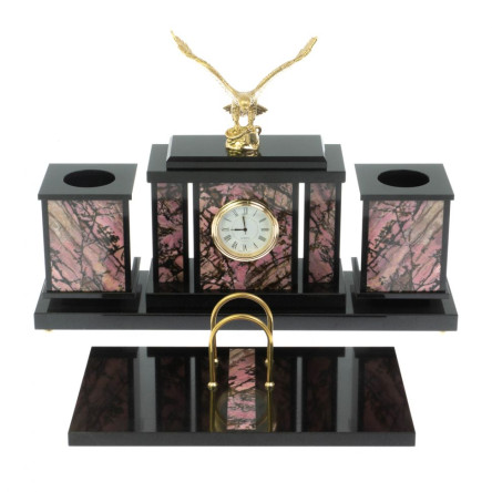 Настольный набор "Орел" из родонита