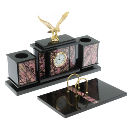 Настольный набор "Орел" из родонита