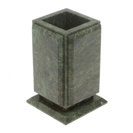 Карандашница большая из шабровского змеевика 9х9х14,5 см