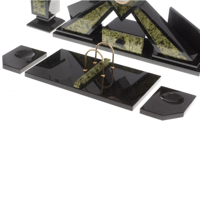 Письменный набор "Герб России" змеевик бронза