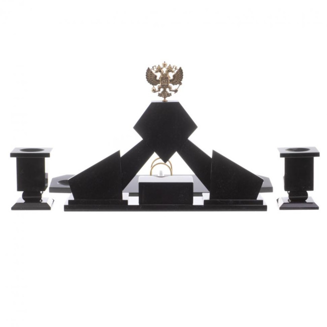 Письменный набор "Герб России" змеевик бронза