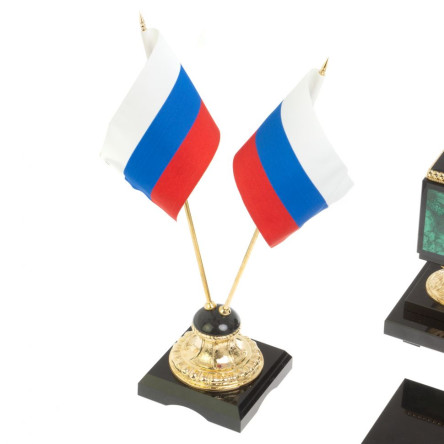 Настольный набор из малахита "Георгий Победоносец"