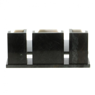 Настольный набор &quot;Оптима&quot; с часами камень мрамор