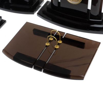 Настольный набор из черного обсидиана