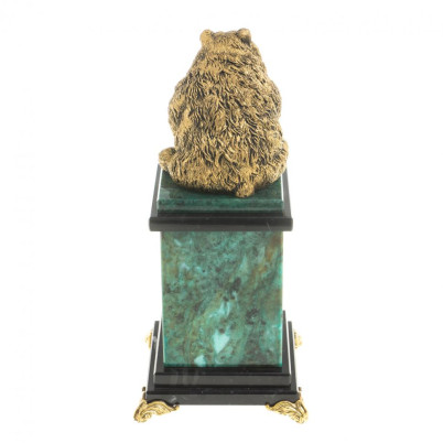 Настольные часы &quot;Медведь сидит&quot; змеевик