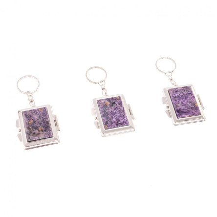 Складное зеркало брелок чароит прямоугольное