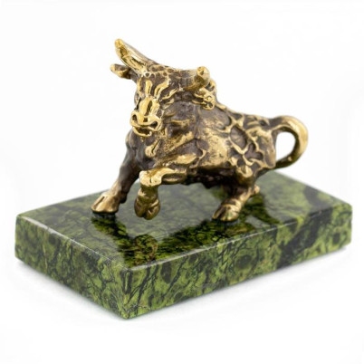 Сувенир статуэтка знак зодиака &quot;Телец&quot; бронза камень