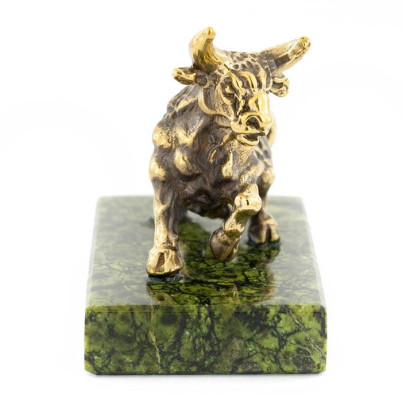 Сувенир статуэтка знак зодиака &quot;Телец&quot; бронза камень