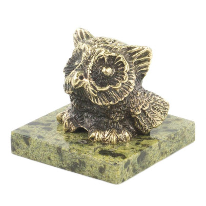 Статуэтка &quot;Филин&quot; бронза змеевик