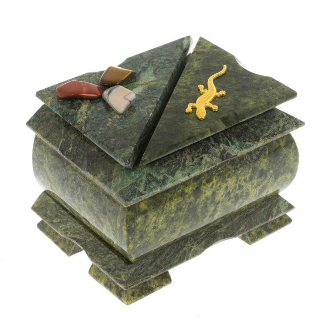 Шкатулка "Оригинал" из змеевика 11,5х8,5х8,5 см