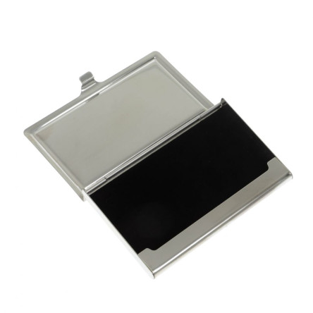 Карманная визитница из камня малахит с хризоколлой цвет серебро