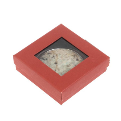 Зеркало карманное круглое из камня амазонит дымчатый кварц цвет серебро