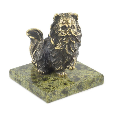 Статуэтка "Кот бухарский сидит" бронза змеевик