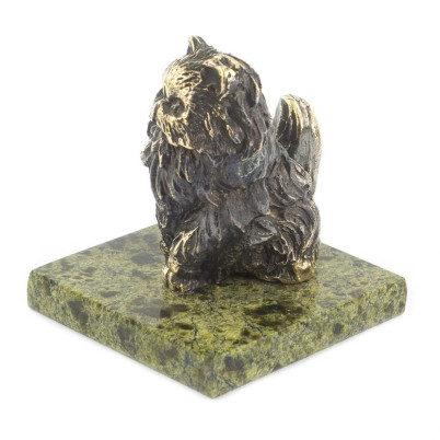 Статуэтка &quot;Кот бухарский сидит&quot; бронза змеевик