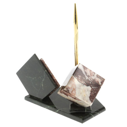 Визитница "Куб" с часами из креноида