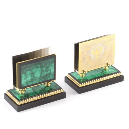 Письменный набор "Фемида" камень малахит Златоуст