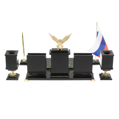 Письменный прибор "Орёл" из нефрита на ножках