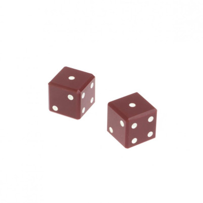 Кубики зарики 1х1 см красные 2 шт