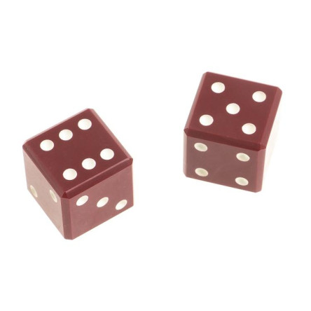 Кубики зарики 1х1 см красные 2 шт