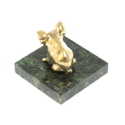 Статуэтка &quot;Поросенок сидит&quot; шабровский змеевик бронза