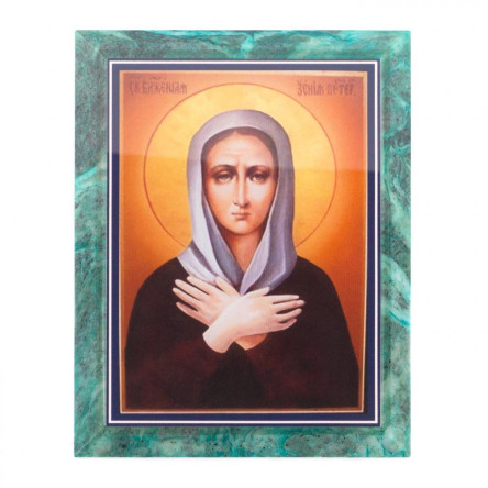 Икона настенная Ксения Петербуржская змеевик 14х18х1,2 см