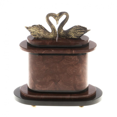 Часы &quot;Пара лебедей&quot; бронза лемезит