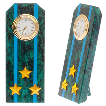 Часы "Погон полковник ВВС, ВКС, ВДВ" камень змеевик