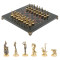 Шахматы "Итальянская война" фигуры бронза доска 28х28 см из лемезита