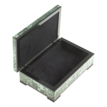 Каменная шкатулка из серафинита 13,5х8,5х4см