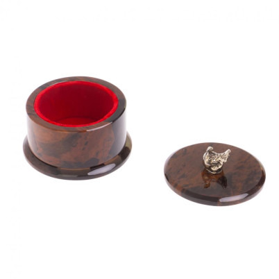 Шкатулка &quot;Певчая птица&quot; коричневый обсидиан 7,5х7,5х7,5 см