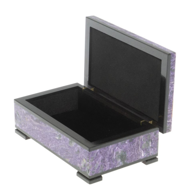 Шкатулка из чароита 12х7,5х4,5 см