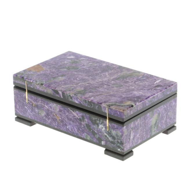 Шкатулка из чароита 12х7,5х4,5 см