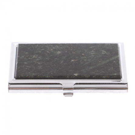 Карманная визитница из камня актинолит