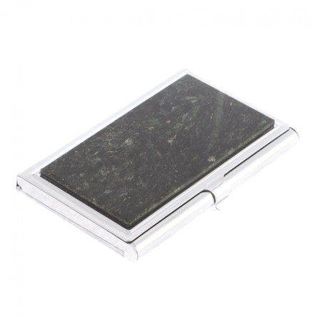 Карманная визитница из камня актинолит